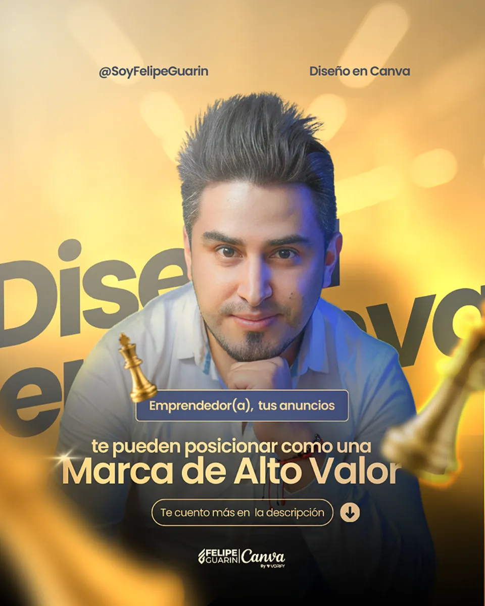 Anuncio de marca personal terminado en Canva por Felipe Guarín.