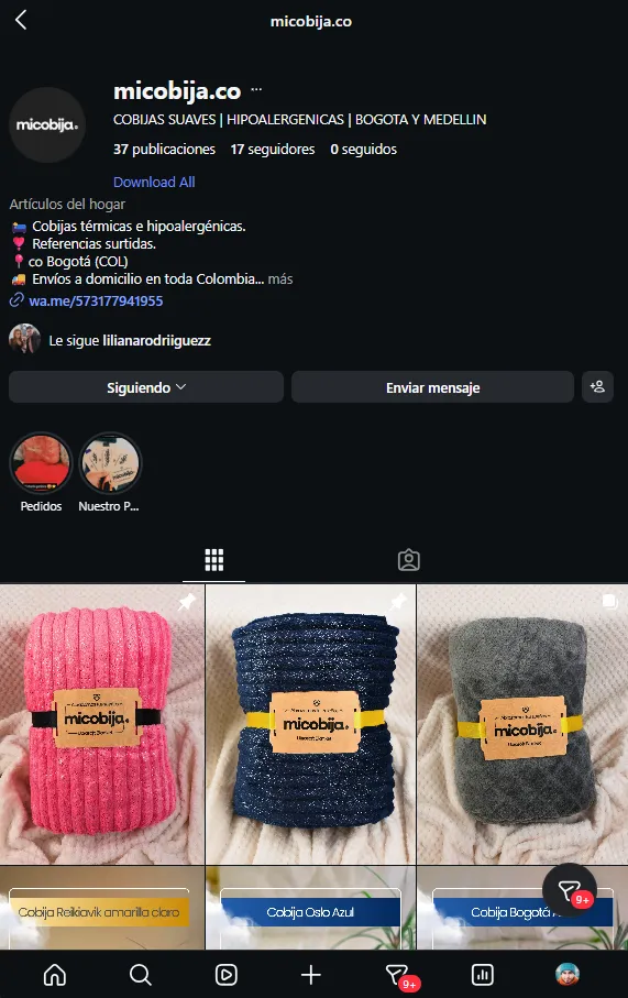 Perfil de Instagram de Micobija.