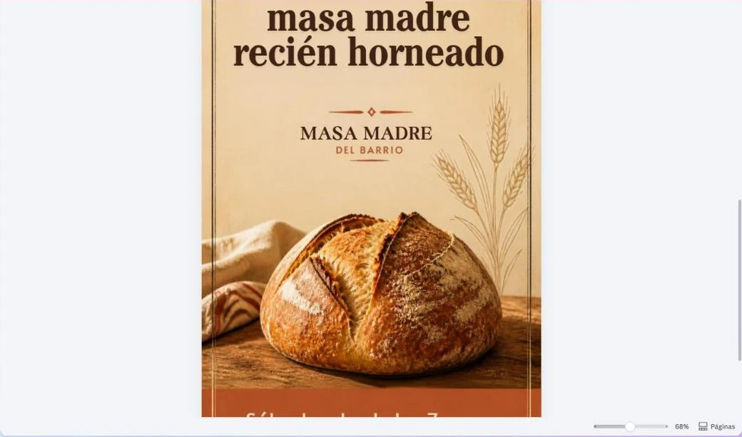 Versión vertical para historia de Instagram del mismo diseño de la panadería
