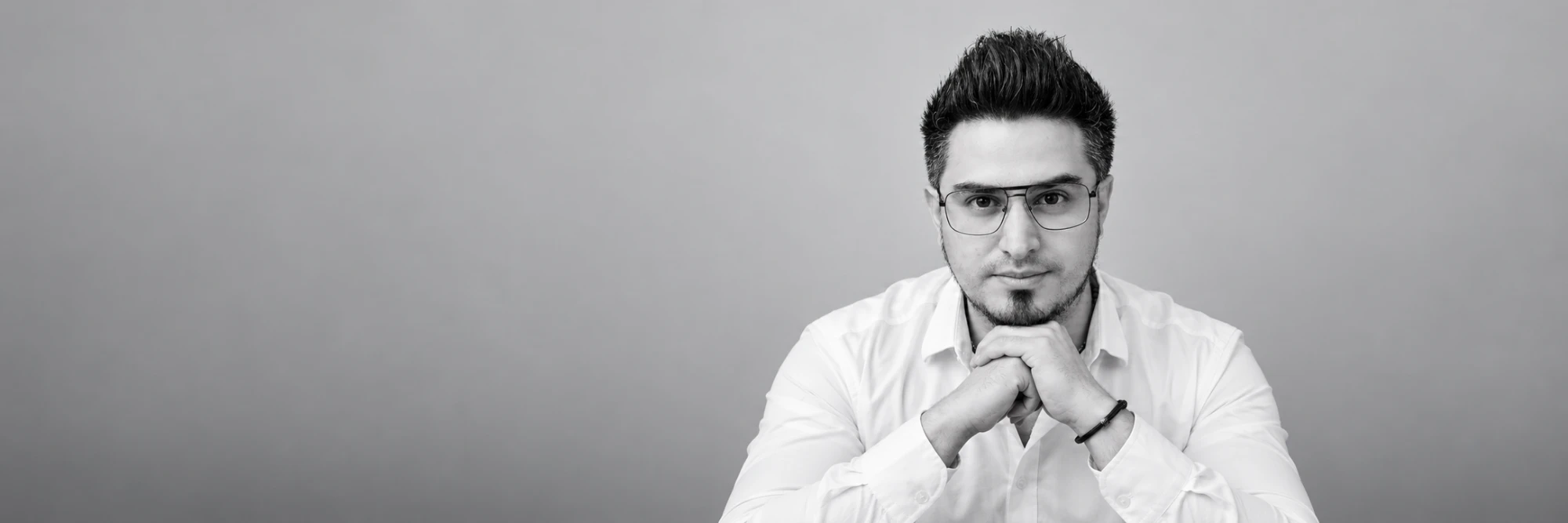 Luis Felipe Guarín, retrato en blanco y negro.